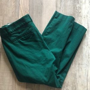 J.CREW MERCANTILE ANKLE CROP SKINNY TROUSERS GREEN